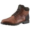 Winterstiefelette RIEKER, Herren, Gr. 45, braun (cognac, dunkelbraun), Leder, Lederimitat, modisch, Schuhe, Schnürstiefel, Business Schuh mit wasserabweisender TEX-Membran
