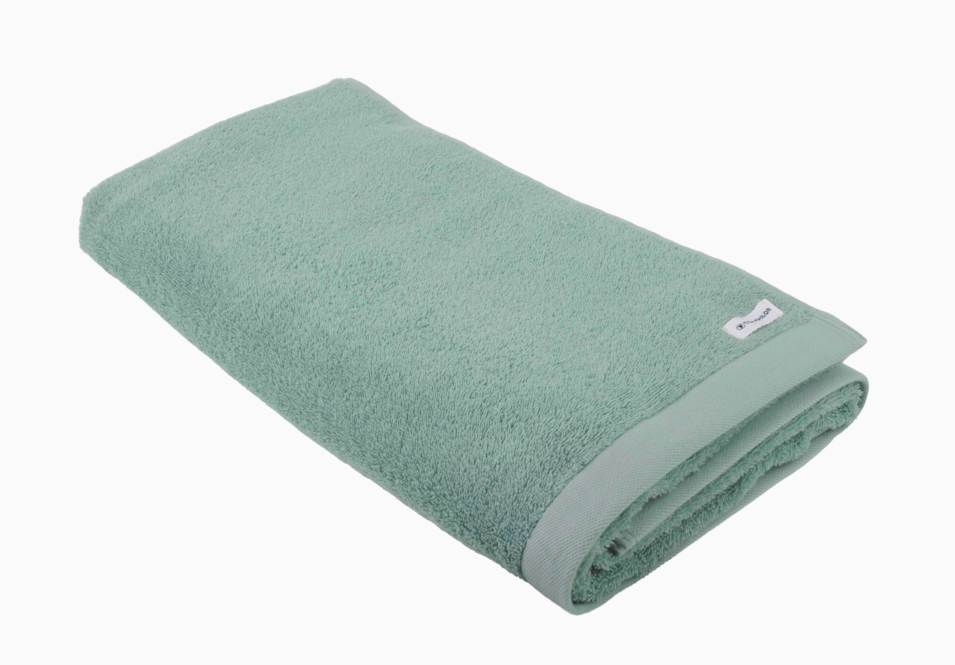 Badetuch TOM TAILOR HOME "COLOR BATH", grün (fresh sage), B:80cm L:200cm, Frottier, Frottier, Handtücher, 100% Baumwolle, 80x200 cm, uni, große Farbauswahl Image