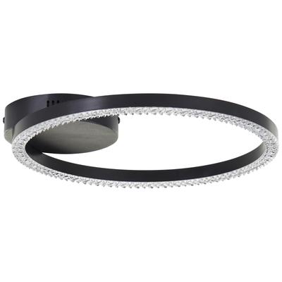 BRILLIANT LED Deckenleuchte "Aurelia", schwarz, H: 5,00cm, Lampen, Kristalloptik, Ø 30 cm, 1500 lm, 4000 K, Metall/Kunststoff, schwarz Image