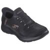 Slip-On Sneaker SKECHERS "SUMMITS-CLASSY NIGHT", Damen, Gr. 35, gold (schwarz, goldfarben), Textil, sportlich, Schuhe, Slipper, Freizeitschuh mit komfortabler Heel Pillow Funktion