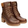 Winterstiefelette PANAMA JACK "Phoebe", Damen, Gr. 41, braun, Nappaleder, unifarben, used, modisch, Schuhe, Schnürstiefelette, Profilsohle, mit gepolstertem Schaftrand