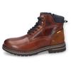 Schnürboots CAMEL ACTIVE, Herren, Gr. 43, braun (cognac, blau), Leder, used, Basic, Schuhe, Winterboots, Stiefel mit Reißverschluss
