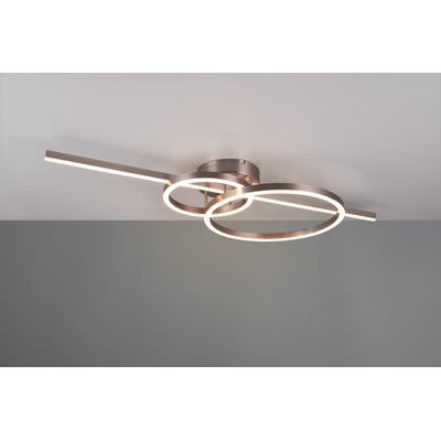 TRIO LEUCHTEN LED Deckenleuchte "MONTILLA, Deckenlampe mit Fernbedienung Lichtfarbe einstellbar dimmbar", grau (nickel),