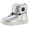 Winterboots GEOX "J WILLABOOM GIRL B ABX", Kinder, Gr. 37, silber (silberfarben, schwarz), Synthetik, glänzend, casual, Schuhe, Klettstiefel, Babystiefel Snowboots mit Schnellverschluss