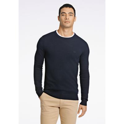 Strickpullover LINDBERGH "Lindbergh Strickpullover", Herren, Gr. S, blau (navy), Oberstoff: 80% Viskose, 20% Nylon, Rundhals, Langarm, Pullover Image