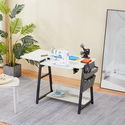 EROMMY 45.5" W x 23.6" D Sewing Table featuring a Storage Shelf, Versatile Adjustable Sewing Machine Desk with Storage Bags