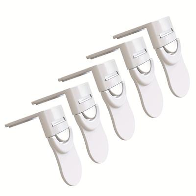 TEMU Looktosee 5-pack Safety Cabinet Locks, Abs Material, Phthalate-free, No-drill, Strong Adhesive, For Drawers, Cabinets, Fridge, Proofing, Ideal Gift For Holidays Image