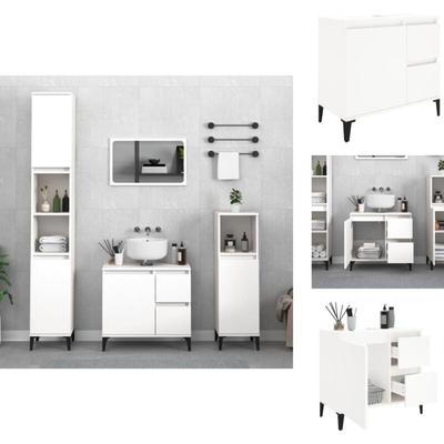 Vidaxl - Badezimmermöbel-Sets - Living Badschrank Weiß 65x33x60 cm Holzwerkstoff - Weiß