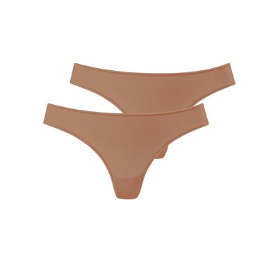 String LASCANA, Damen, Gr. 44/46, braun (caramel), Microfaser, Obermaterial: 77% Polyamid, 23% Elasthan, unifarben, körpernah, Unterhosen, aus weicher Microfaser Image