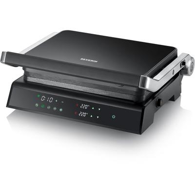 Kontaktgrill SEVERIN "KG2399 SEVINI COMFORT", schwarz, B:32cm H:15cm T:35cm, Kontaktgrill_Standgrill_Tischgrill_Teppanyakigrill Image