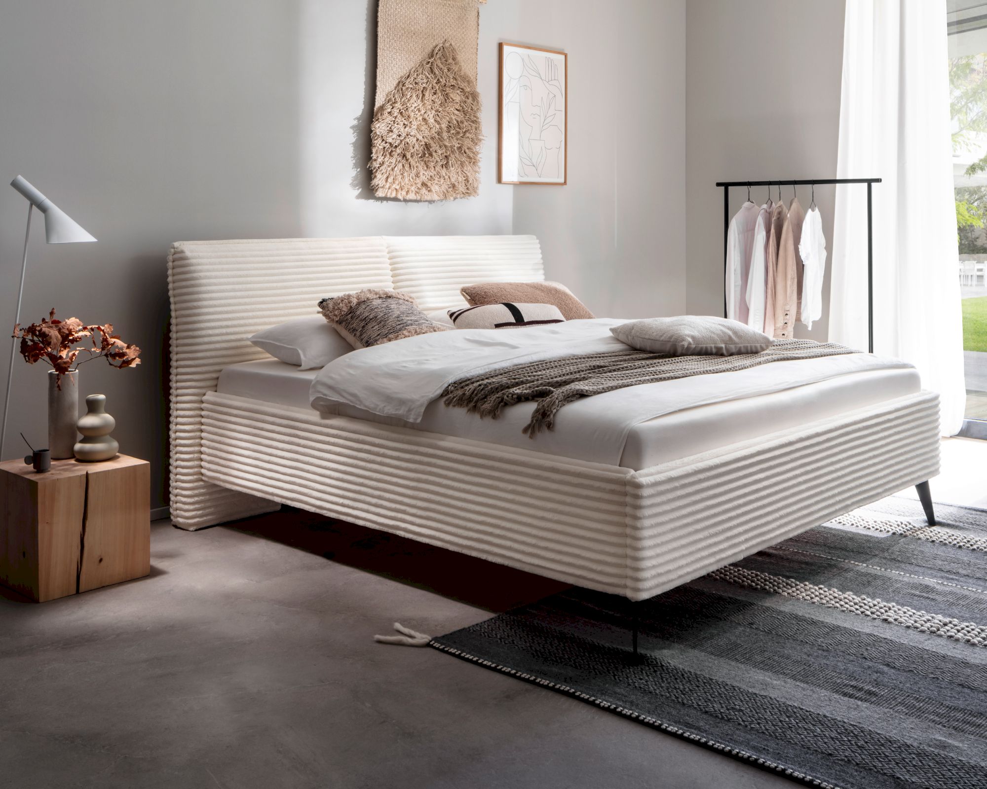 meise.möbel »Matera« Polsterbett Cord mit Bettkasten 180x200 cm / mit Bettkasten / mit 7-Zonen-Tonnentaschenfederkern-Wendematratze / Härtegrad