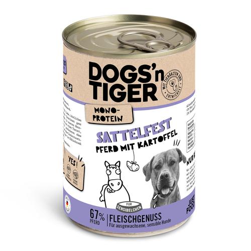 Dogs'n Tiger Adult 6 x 400 g pour chien - cheval, pommes de terre