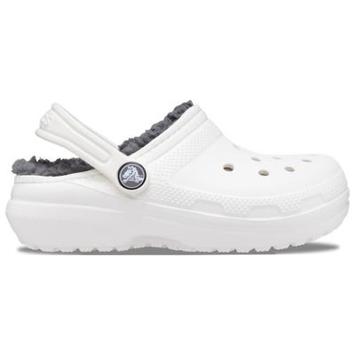 Crocs - Kid's Classic Lined Clog - Hüttenschuhe US C12 | EU 29-30 weiß/grau