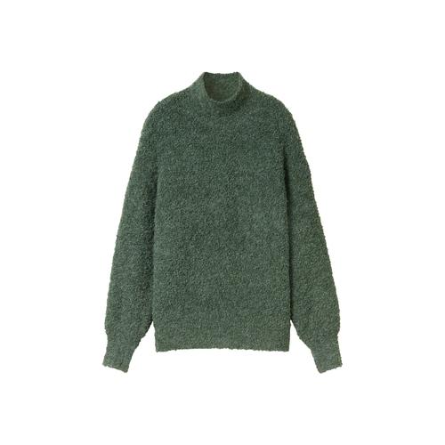 TOM TAILOR Damen Lockerer Bouclé Pullover, grün, Uni, Gr. XXXL