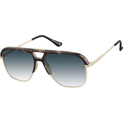 Zenni Aviator Rx Sunglasses Tortoiseshell Mixed Full Rim Frame