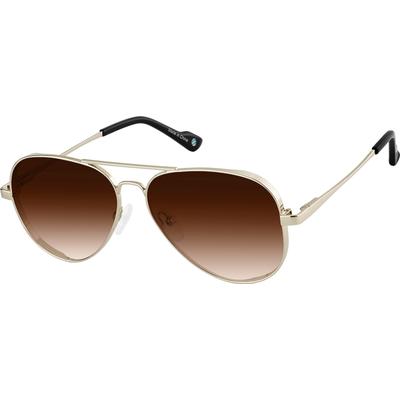 Zenni Aviator Rx Sunglasses Gold Stainless Steel Full Rim Frame