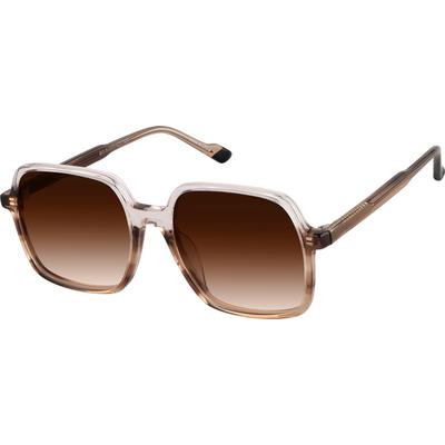 Zenni Women's Square Rx Sunglasses Clear Bio-Based Full Rim Frame