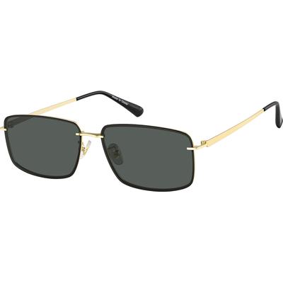 Zenni Men's Sunglasses Gold Stainless Steel Full Rim Frame