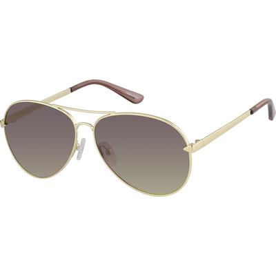 Zenni Women's Aviator Sunglasses Gold Stainless Steel Full Rim Frame