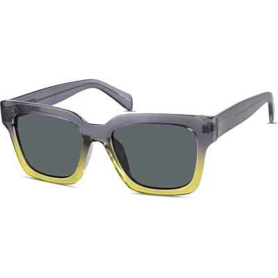 Zenni Oval Sunglasses Gray Plastic Full Rim Frame