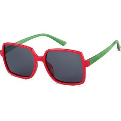 Zenni Kids Oval Sunglasses Red Plastic Full Rim Frame