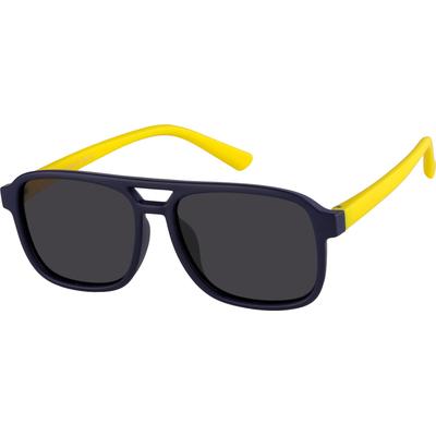Zenni Kids Vintage Aviator Sunglasses Blue Plastic Full Rim Frame