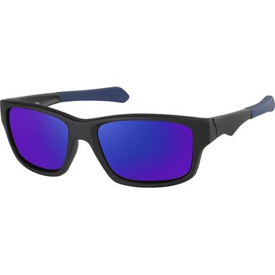 Zenni Men's Round Sunglasses Black Plastic Full Rim Frame