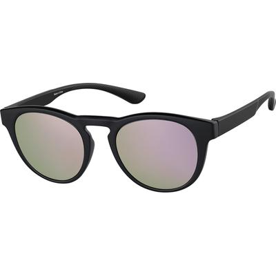 Zenni Women's Round Sunglasses Black Plastic Full Rim Frame