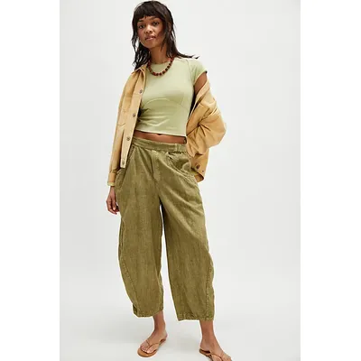 High Road Solid Pull-On Barrel Trousers at Free People in Python, Size: Small