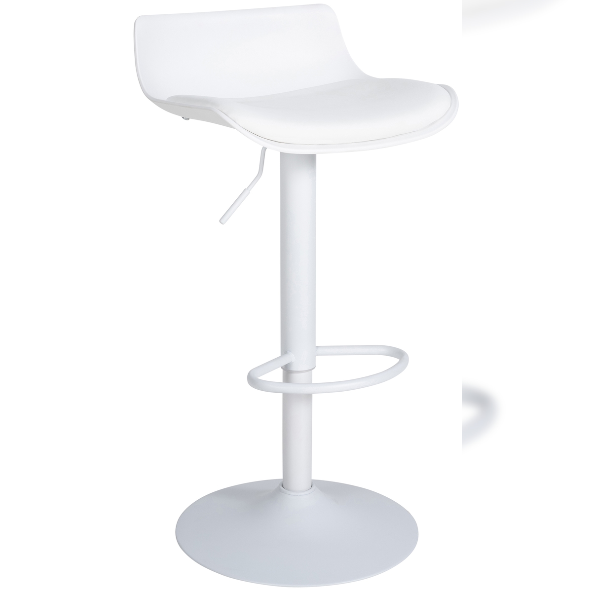 DELUKE® Barhocker höhenverstellbar Weiß JUTO - Kunstleder, 68,5-94x43x44cm | Barhocker mit Lehne Tresenhocker Barstuhl Küchenhocker Thekenhocker Image