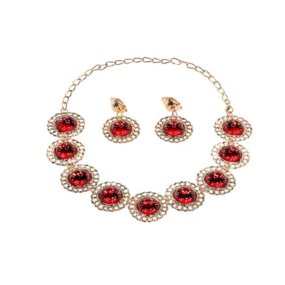 Schmuck-Set Königin, 3-teilig, rot/gold Image