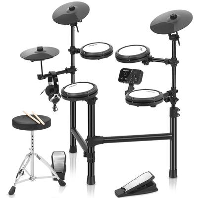 Electronic Drum Set,Electric Drum Set With 4 Quiet Mesh Drum Pads,150 Sounds,2 Switch Pedal - 39.37x23.62x39.37in