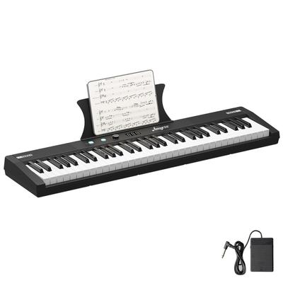 61 Key Keyboard Piano, Protable Electric Semi-Weighted Piano Keyboard for Beginner/Professional(with stand, stool)