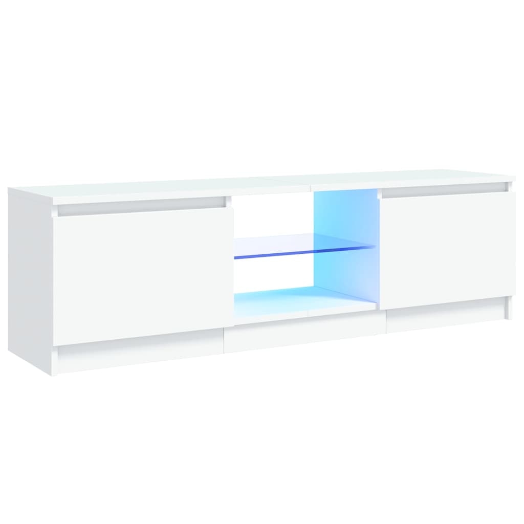 vidaXL TV-Schrank mit LED-Leuchten Weiß 120x30x35,5 cm Image