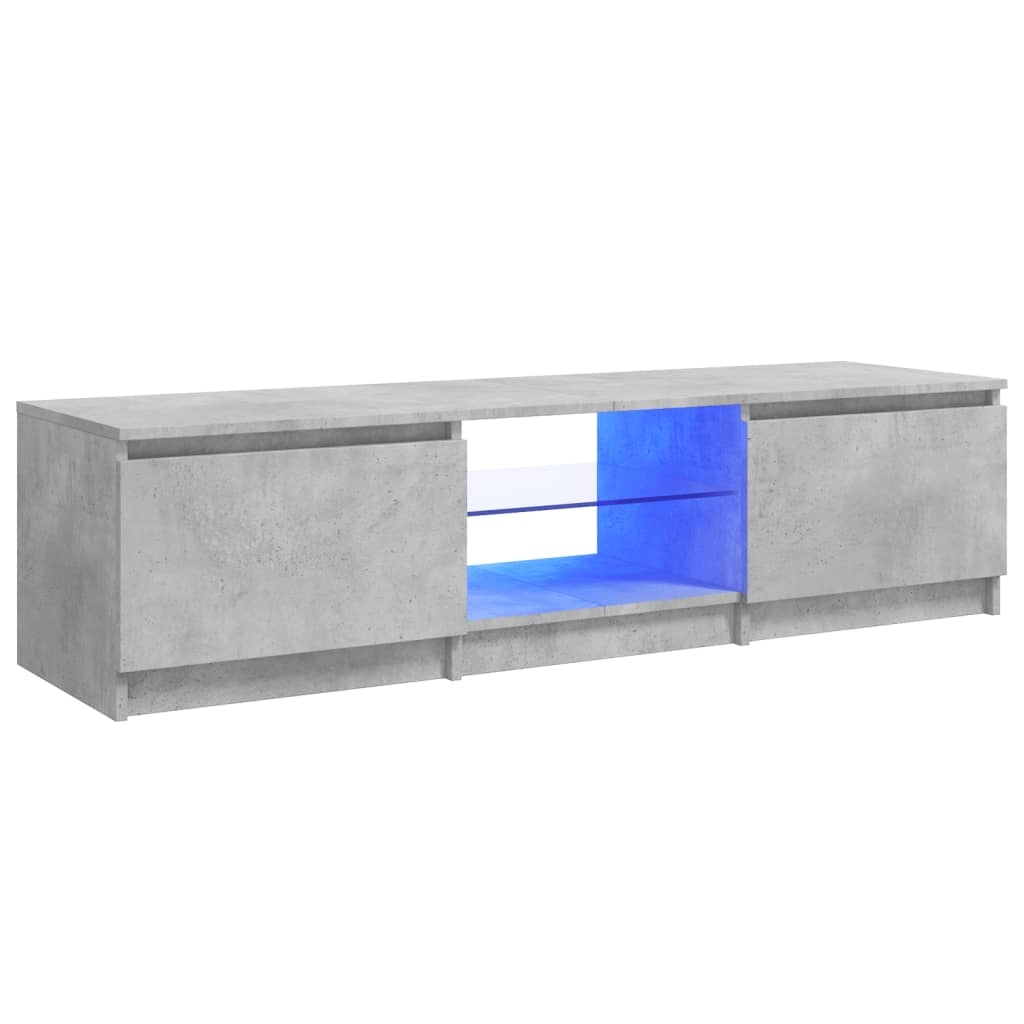vidaXL TV-Schrank mit LED-Leuchten Betongrau 140x40x35,5 cm Image
