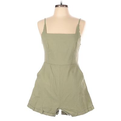 Princess Polly Romper Square Sleeveless: Green Solid Rompers - Women's Size 12