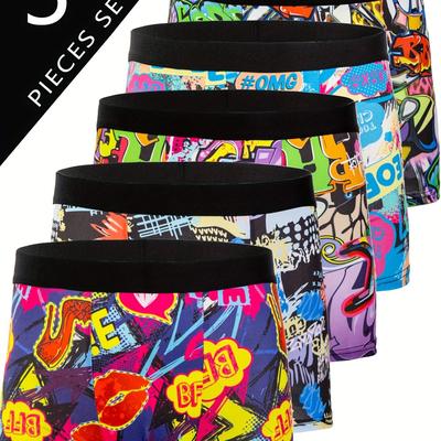 TEMU 5pcs Briefs - Stretchy Fit Swim & Novelty