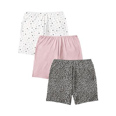 Plus Size Women's Stretch Cotton Boxer 3-Pack by Comfort Choice in Grey Jaguars Pack (Size 12) Underwear