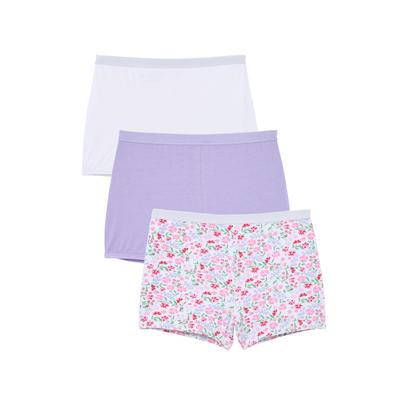 Plus Size Women's Boyshort 3-Pack by Comfort Choice in Floral Bloom Pack (Size 8) Underwear