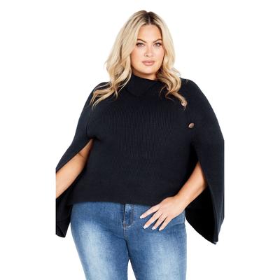 Plus Size Women's Dani Button Cape by Avenue in Navy (Size 22/24)