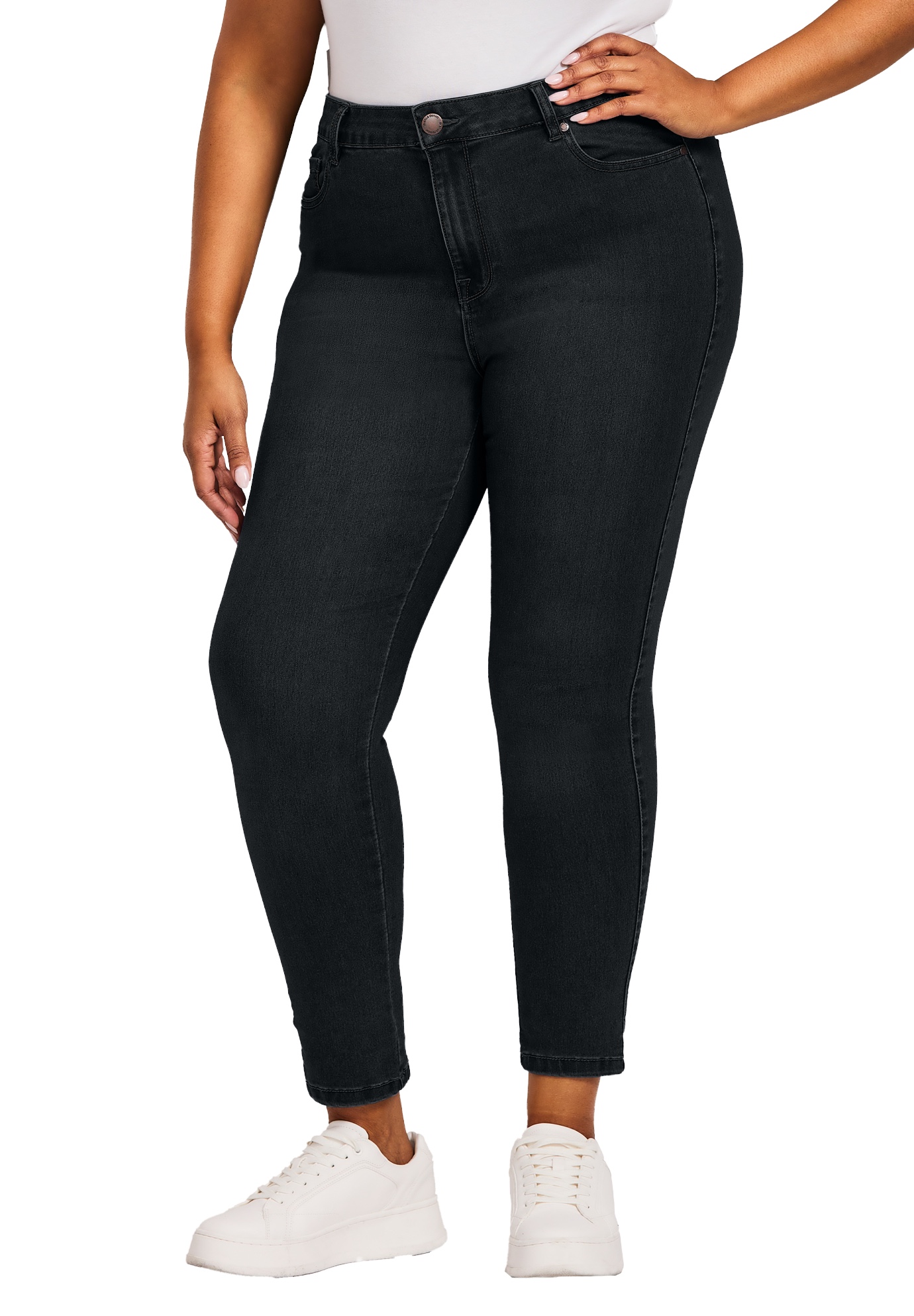 Plus Size Women's Butter Denim Skinny Jean by Avenue in Black (Size 20)
