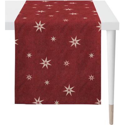 Tischläufer APELT "5842", rot (goldfarben, rot), B:46cm L:135cm, Polyacryl, Polyester, Viskose, Tischdecken Image