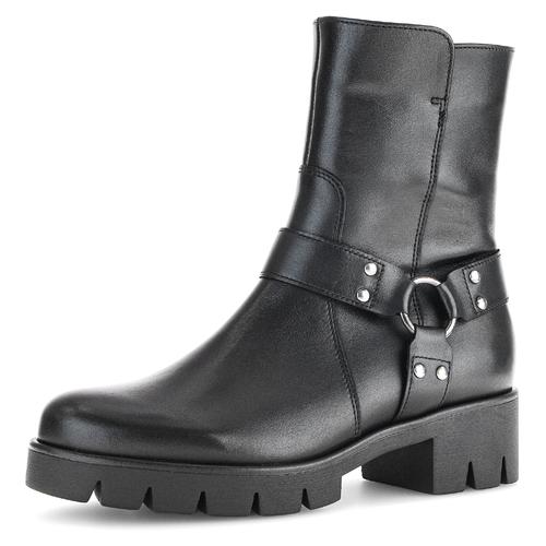 Bikerboots GABOR, Damen, Gr. 42, schwarz, Kalbsleder, unifarben, modisch, Schuhe, Blockabsatz, Stiefelette, Boots mit Best Fitting-Ausstattung