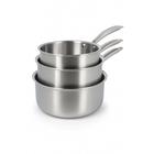 Lot de 3 casseroles en acier inoxydable - tous feux