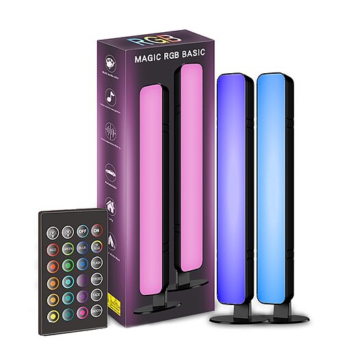 LED Smart Light Bar mit Steuerung Ambiente Stimmungsbeleuchtung Schlafzimmer Atmosphärenlampe Elektrische Wettbewerb Computer Pickup Atmosphärenlampe IR Fernbedienung USB 2 Packs Image
