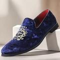 mocassini da uomo in velluto blu navy con ricami dorati - eleganti scarpe slip-on per eventi formali e feste