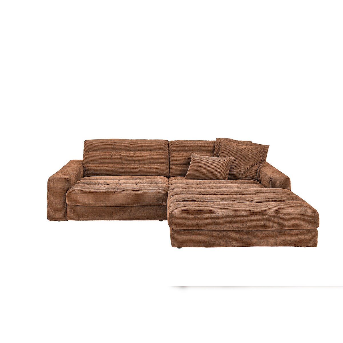 KAWOLA Sofa LANA Ecksofa Cord rost Recamiere rechts Image