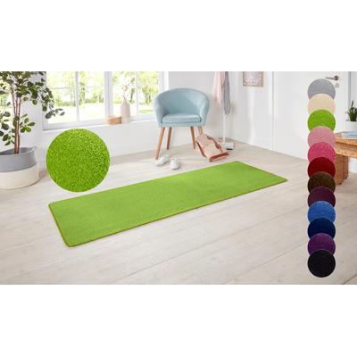 Teppich HANSE HOME "Shashi" Gr. 13, grün, B:80cm H:8,5mm L:300cm, Kunstfaser, Teppiche, Kurzflor, Unifarben, Läufer, weich, Esszimmer, Kinderzimmer, Flur Image