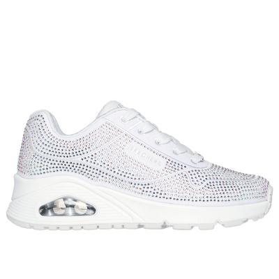 Skechers Girl's UNO Gen1 - Disco Rave Sneaker | Size 11.5 | White | Textile