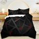 HYSNKSM Geometry King Size Bedding SetsBlackDuvet Cover Sets 3 Pcs - Soft Microfiber Print Quilt Cover with Zippered and 2 Matching Pillowcases, Printed Comforter Cover